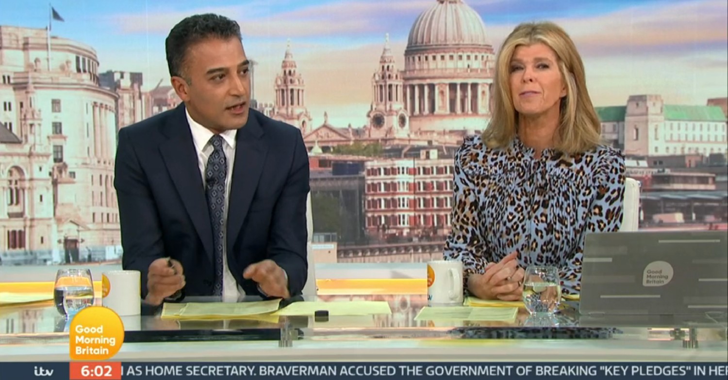 Adil Ray and Kate Garraway on GMB today 