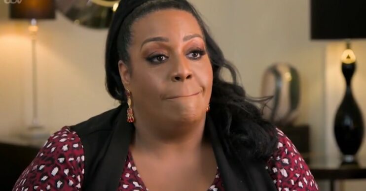 Alison Hammond looking sad on DNA Journey