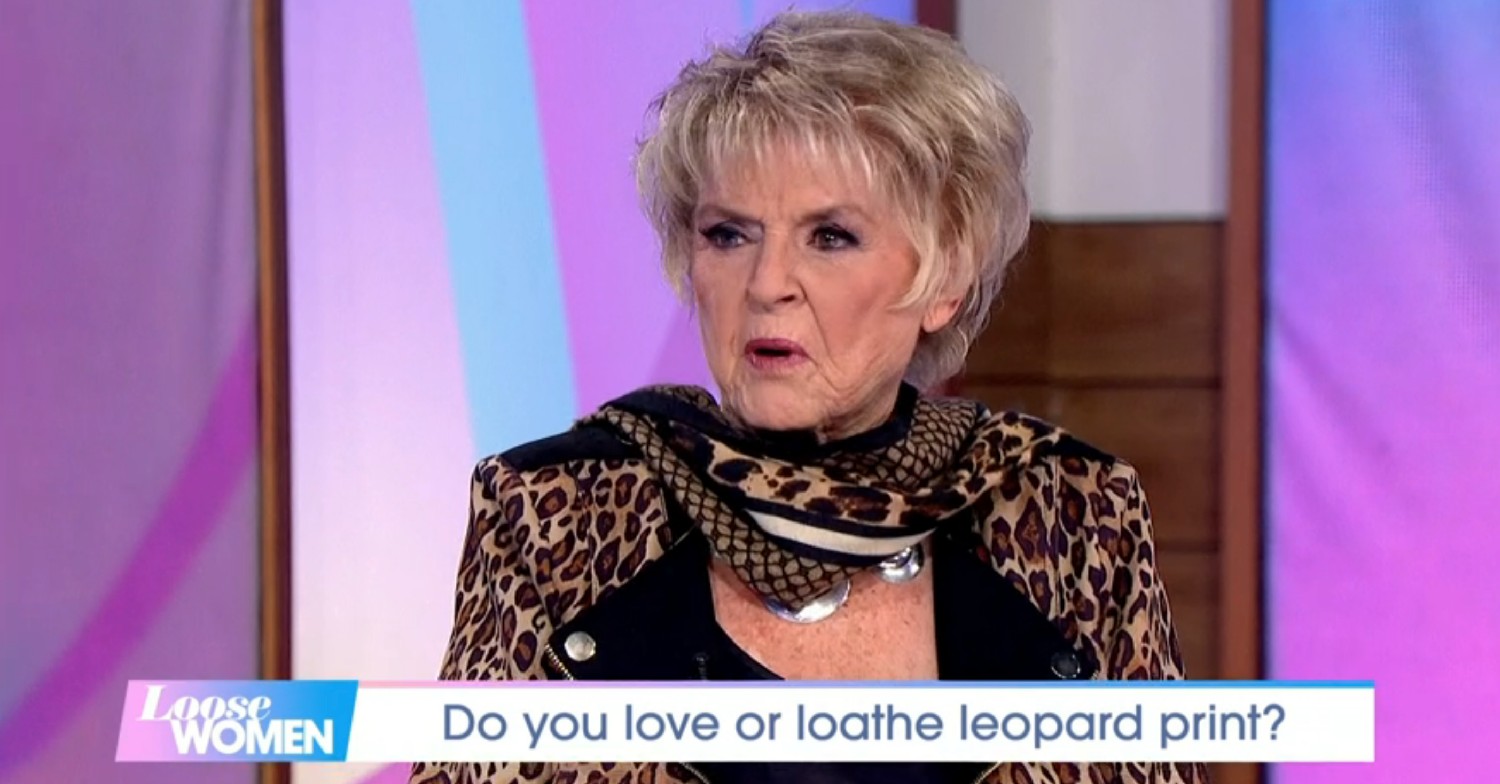 Gloria Hunniford wearing leopard print on Loose Women