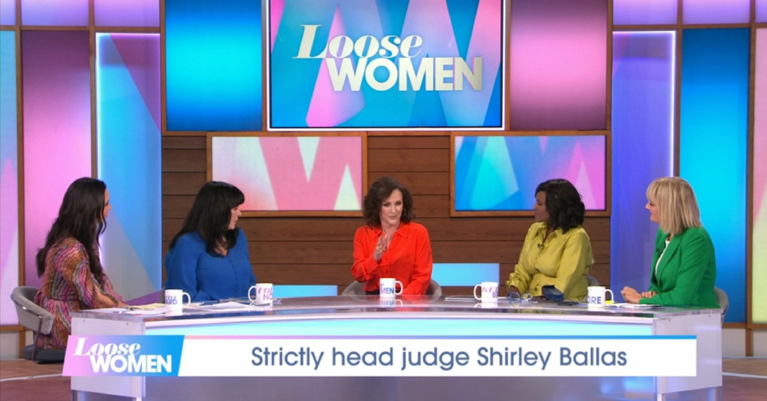 Shirley Ballas speaking to Loose Women panelists on today's show
