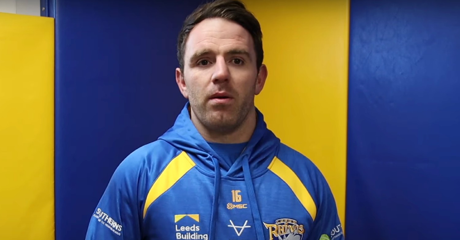 Former husband of Helen Skelton, Richie Myler, looking worried 