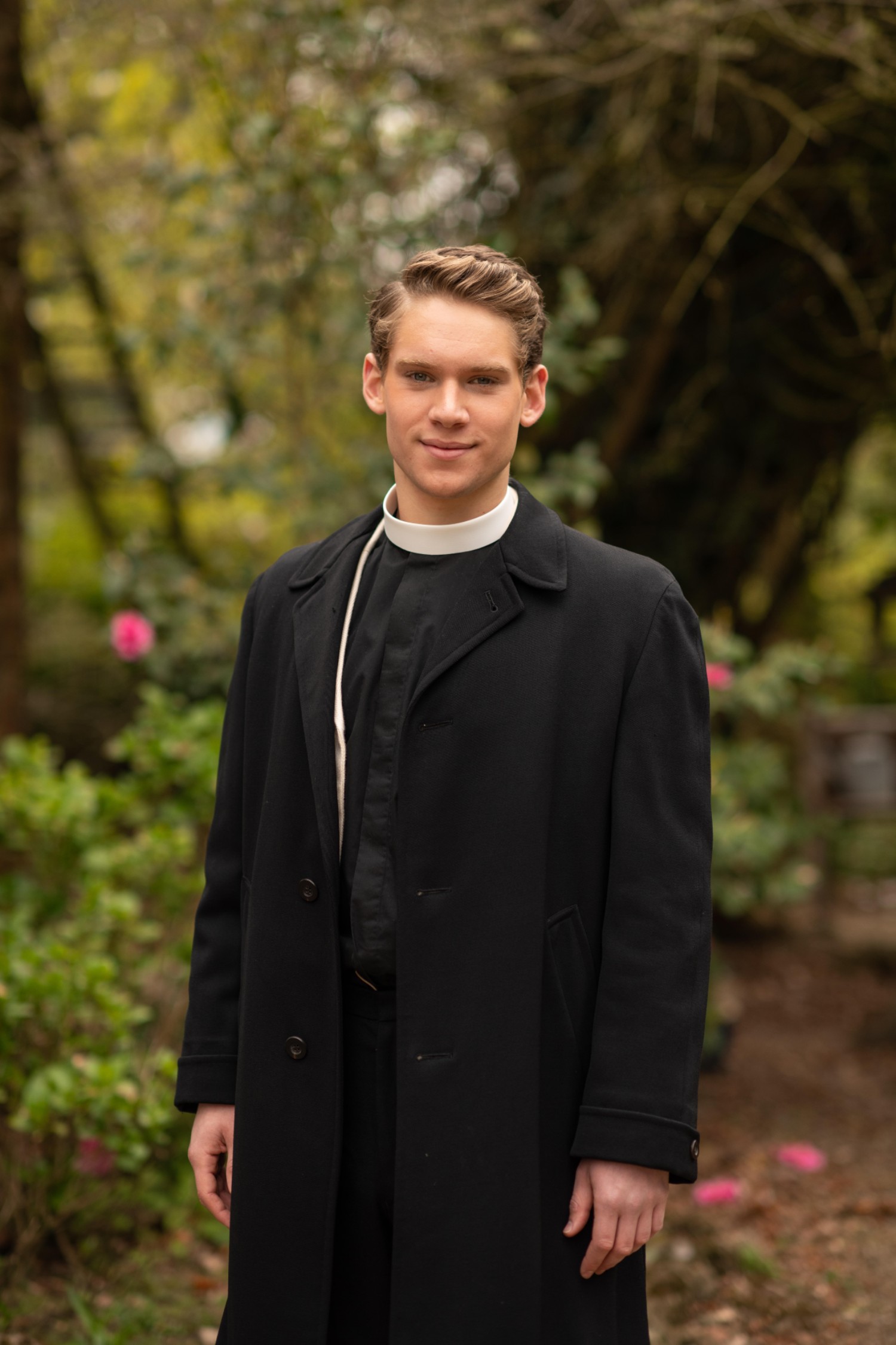 The Larkins series 2 cast: Maxim Ays dressed as a vicar in The Larkins