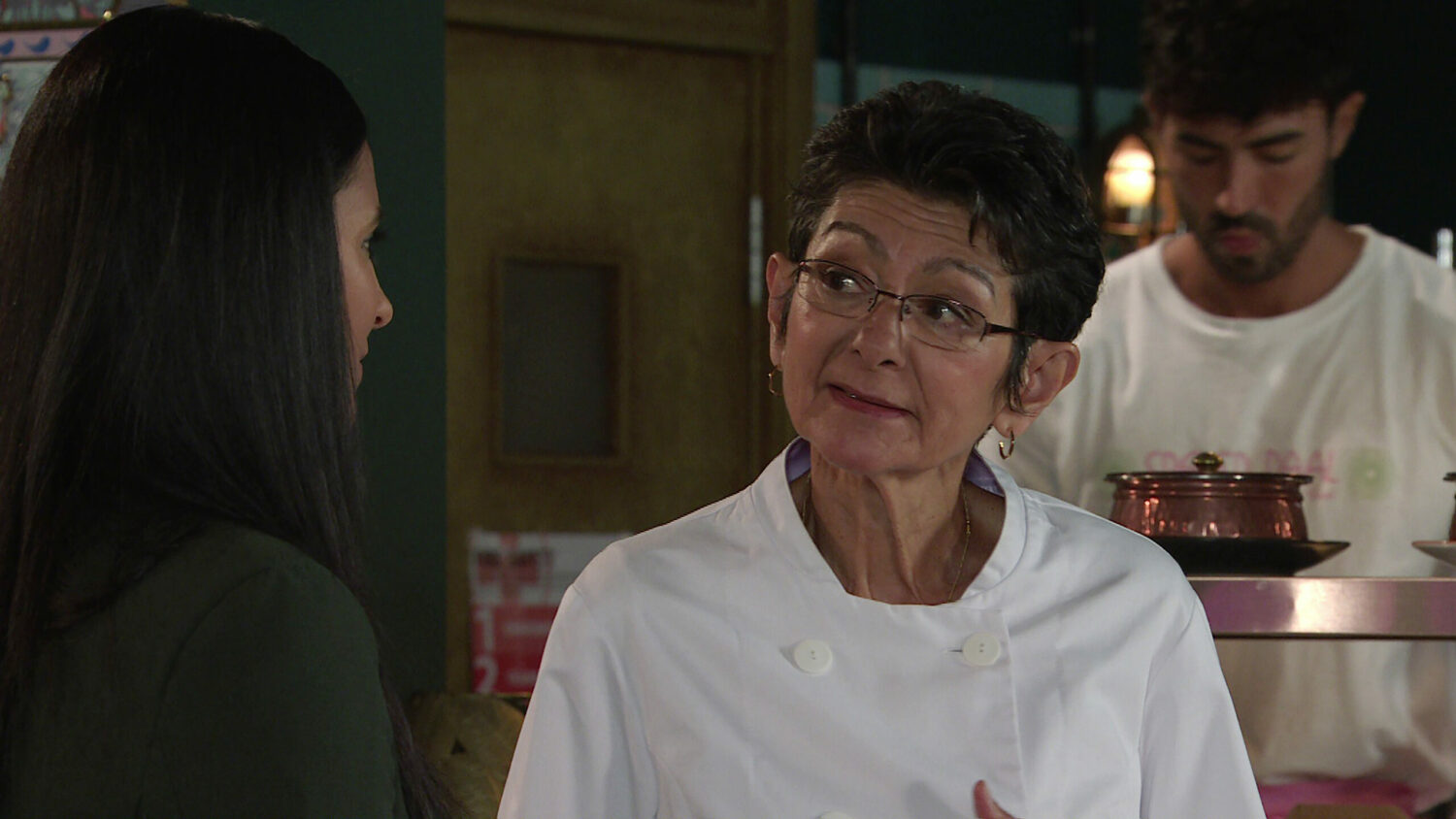 Yasmeen in her chef's uniform on Corrie