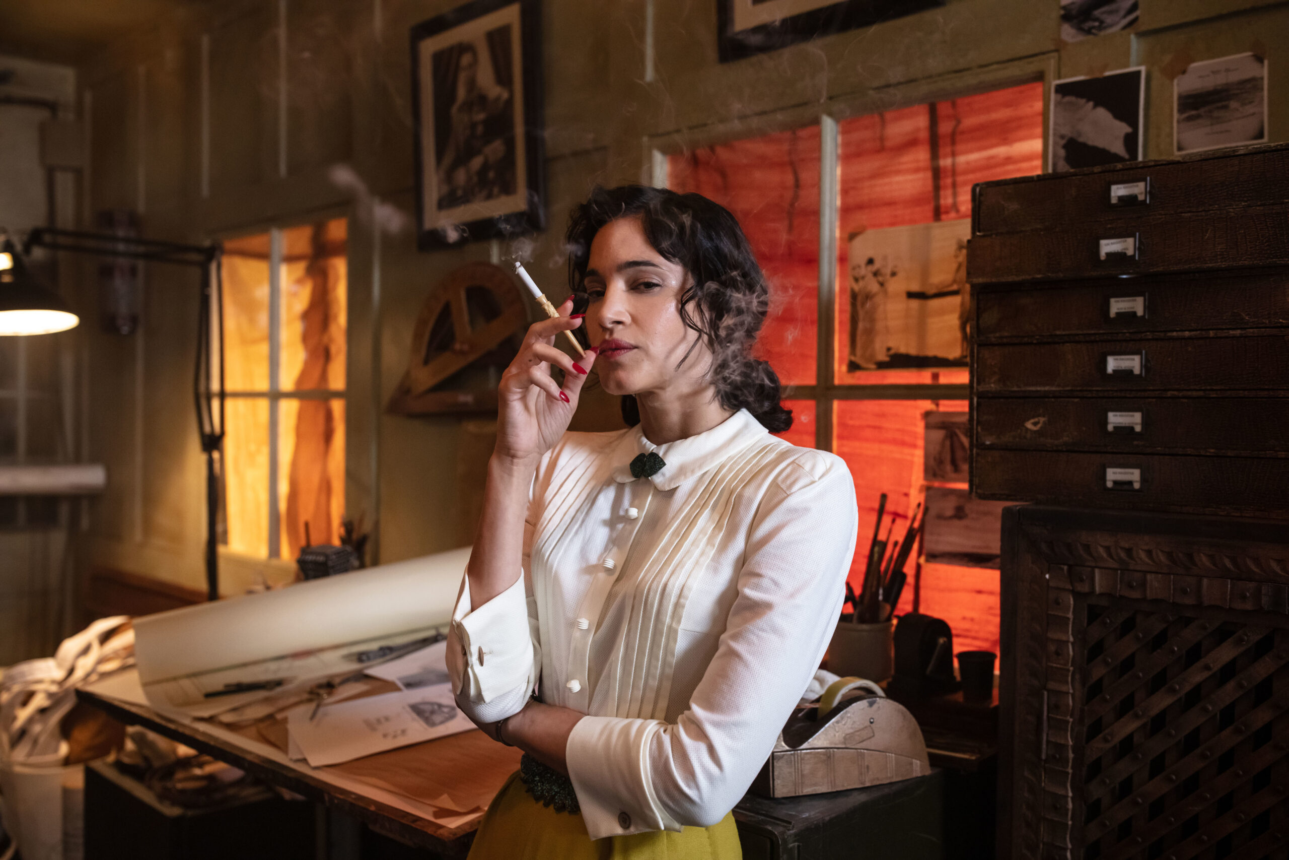 Eve smoking in SAS Rogue Heroes