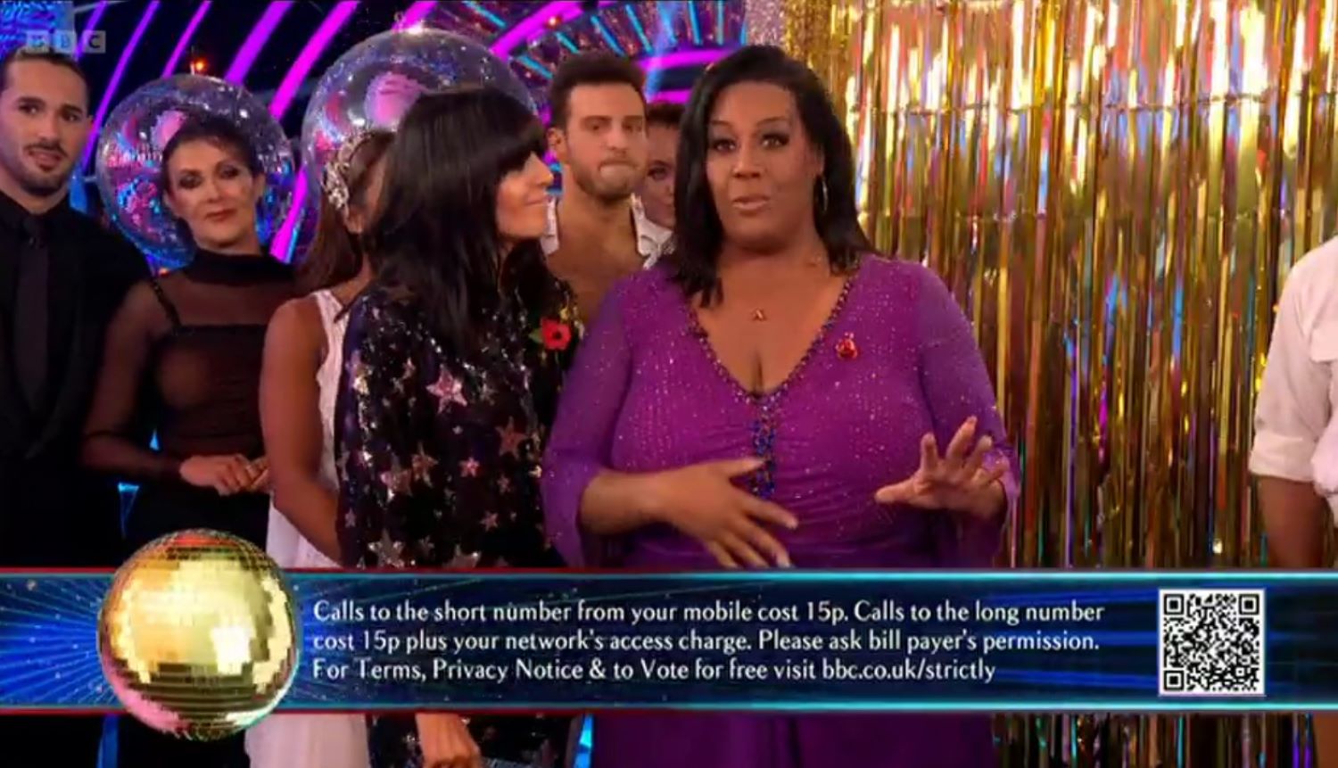 Alison Hammond reads the Ts & Cs with Claudia on Strictly