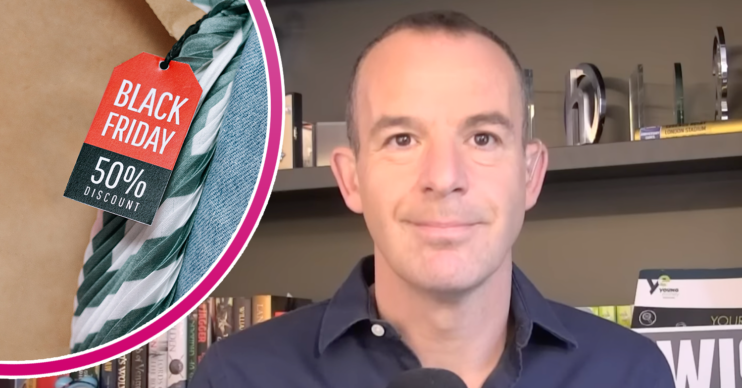 Martin Lewis looking straight faced and a Black Friday deal