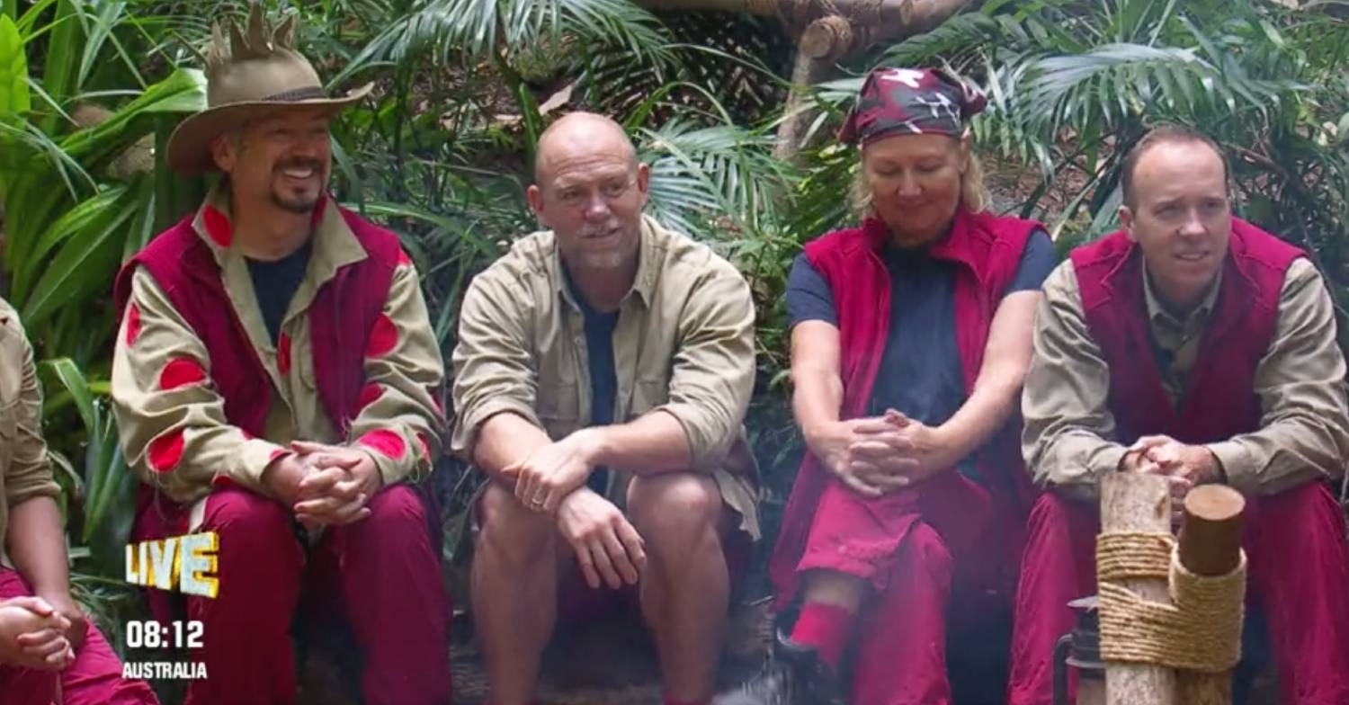 Boy George and Matt Hancock sit with other contestants