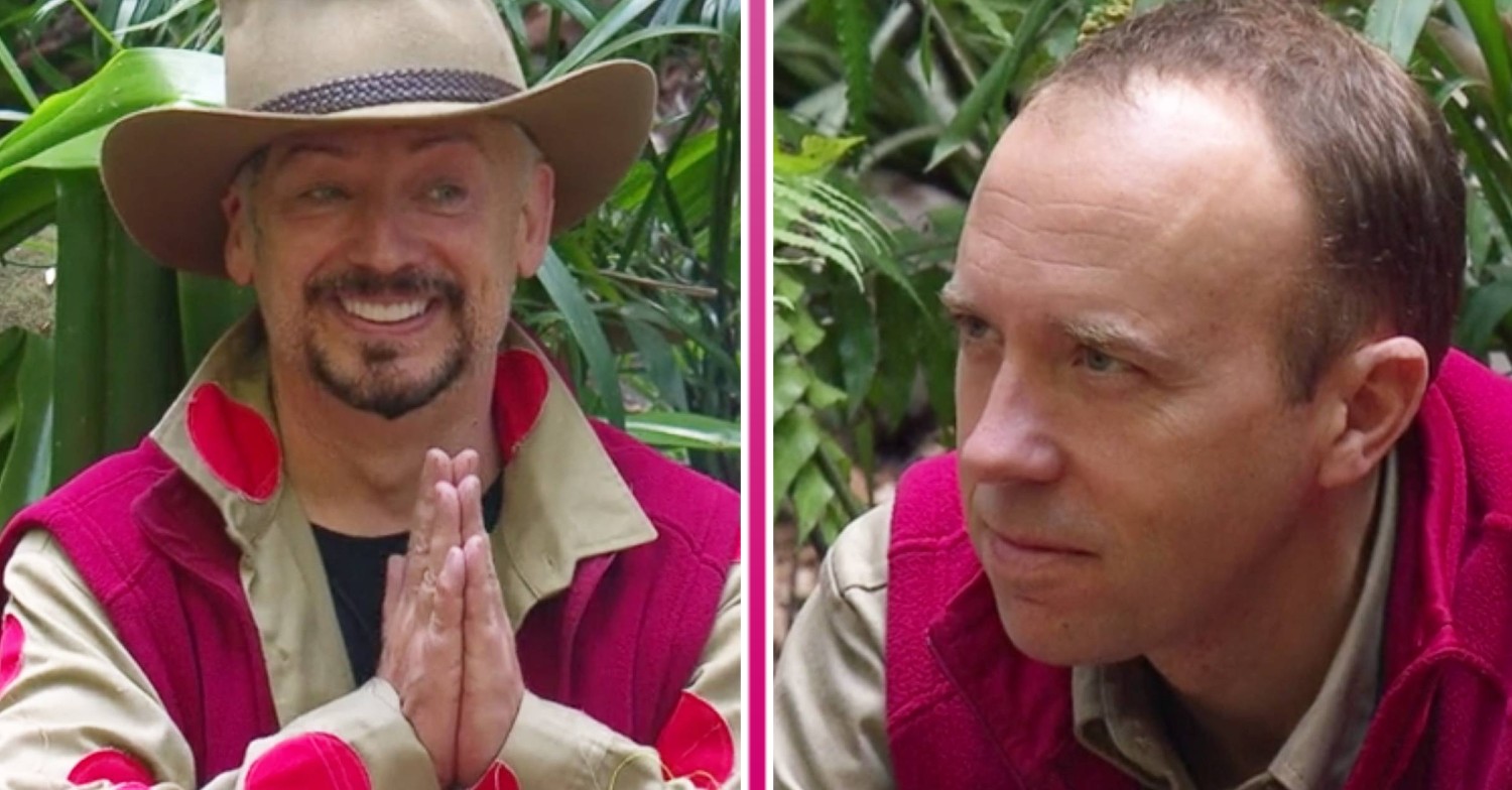 Boy George prays, Matt Hancock looks miersable