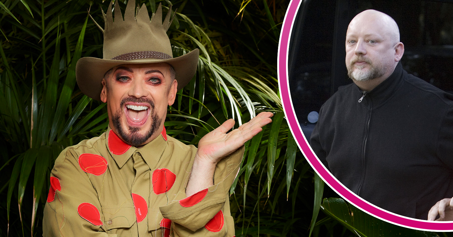 Boy George in his I'm A Celebrity outfit and leaving prison