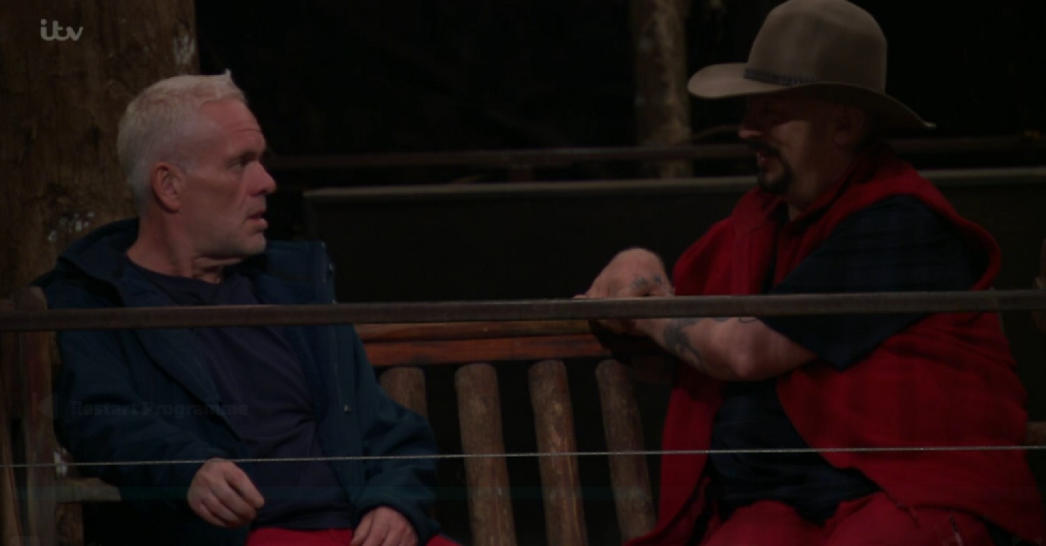 Chris Moyles and Boy George speaking on I'm A Celeb