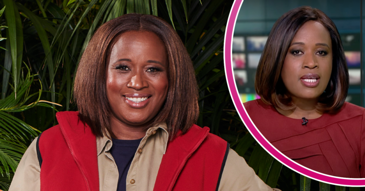 Charlene White in her I'm A Celebrity outfit and on the news