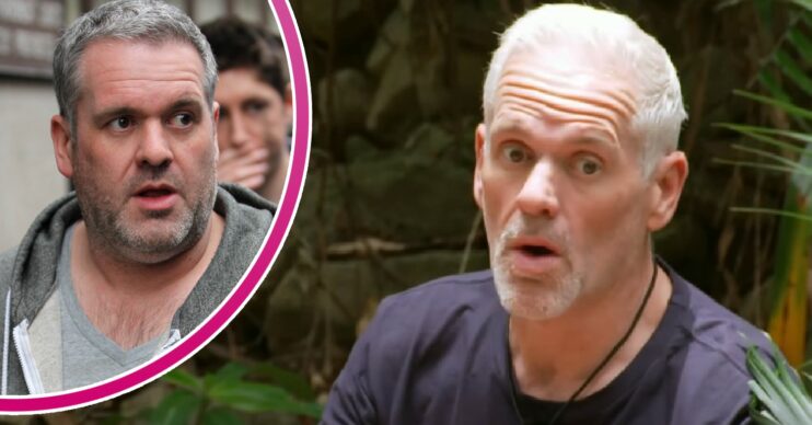 Chris Moyles before weight loss and in the I'm A Celebrity jungle