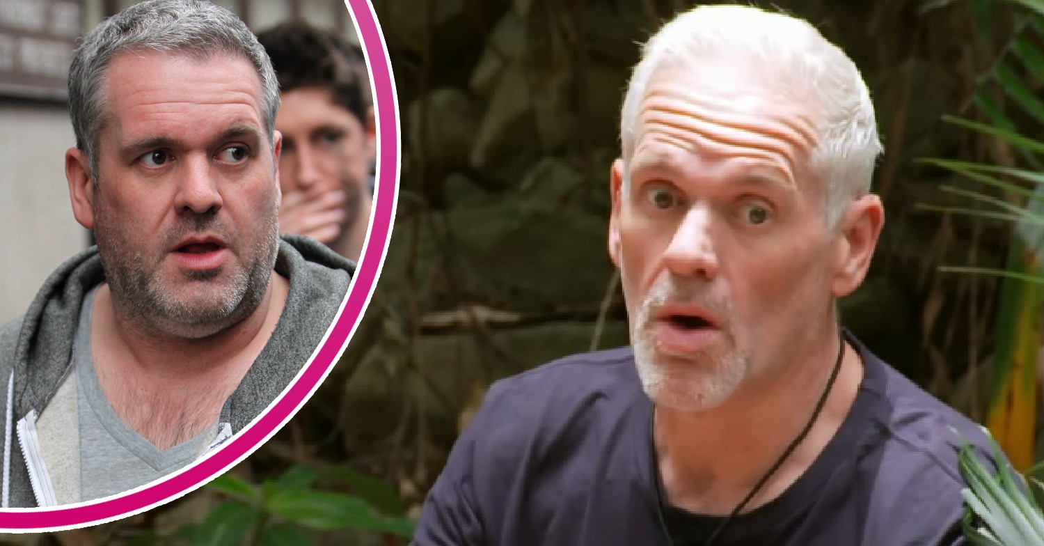 Chris Moyles before weight loss and in the I'm A Celebrity jungle