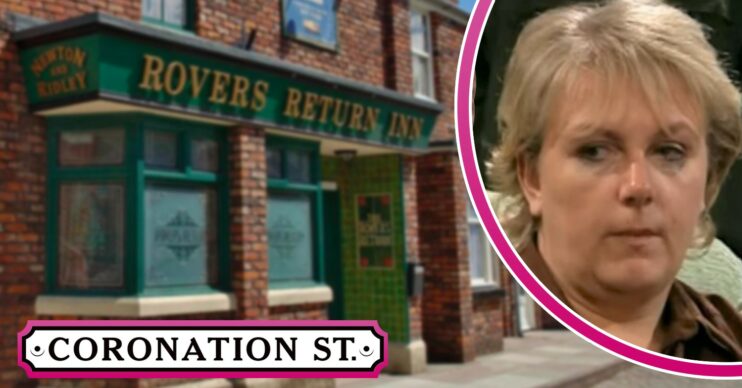 Coronation Street's Rovers Return and Eileen Grimshaw in 2001