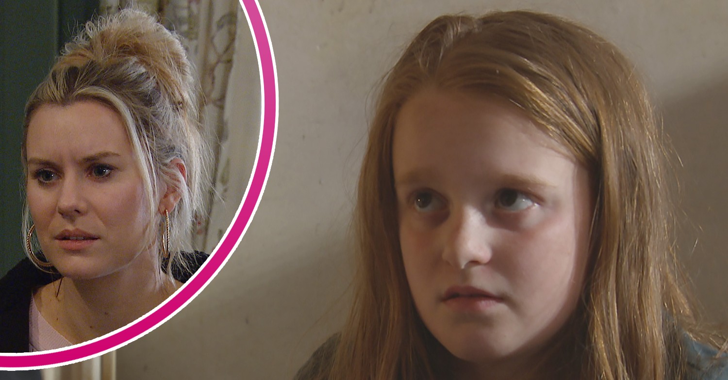Dawn looking worried and Clemmie looking upset in Emmerdale
