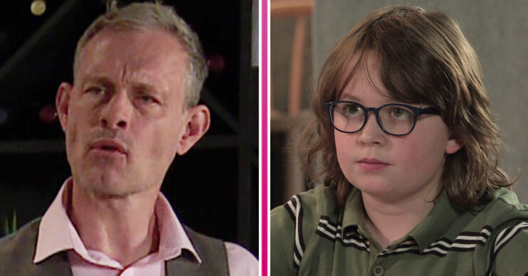 Coronation Street Nick and Sam looking unhappy