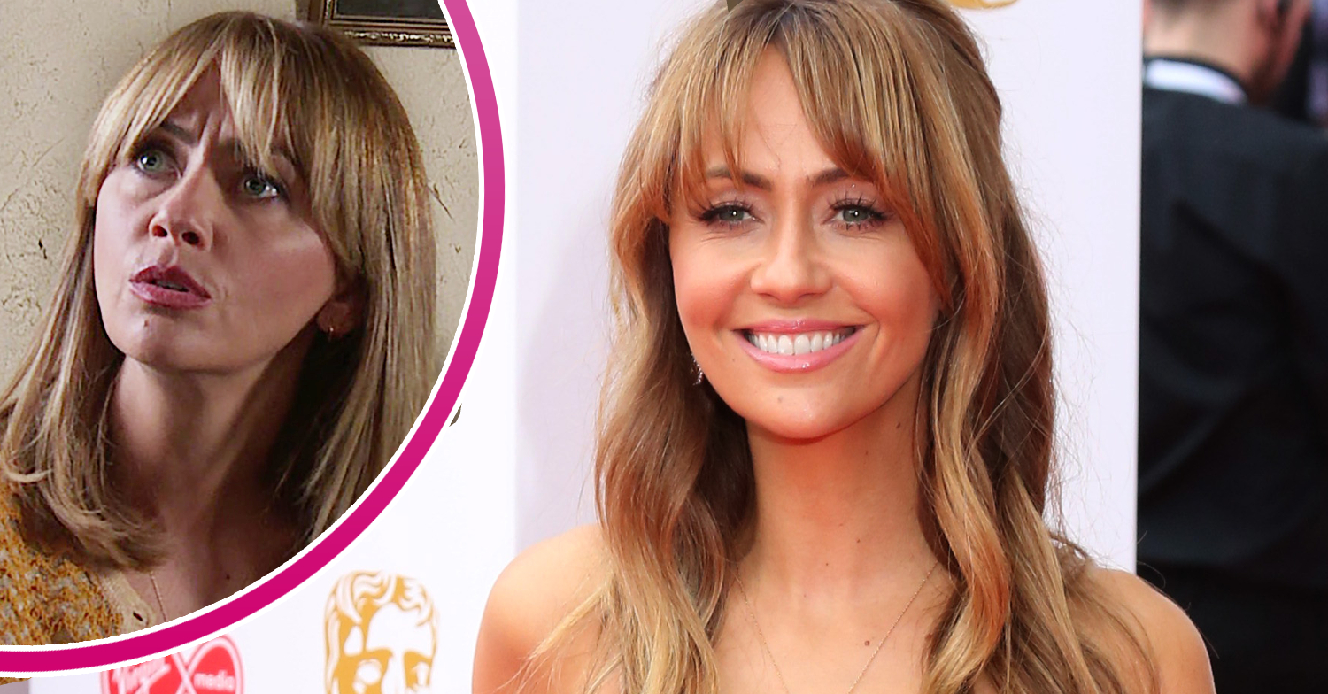 Coronation Street's Samia smiling on the red carpet, and in a bubble, Maria