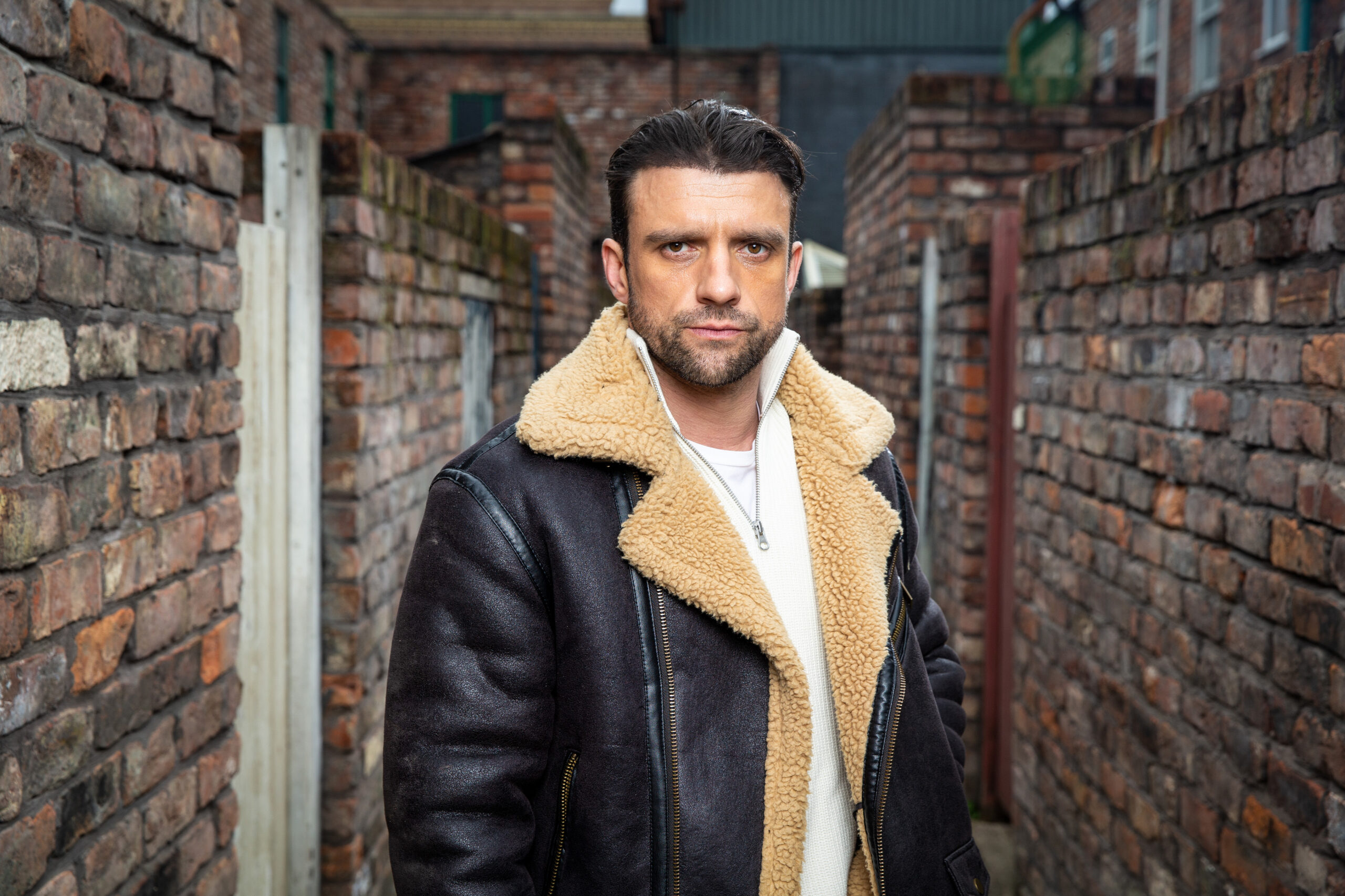 Promo shot of Ciaran Griffiths as Damon on Coronation Street