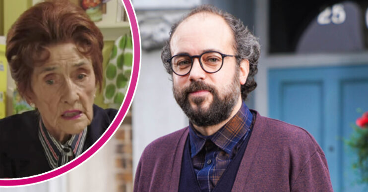 EastEnders' Jonny Freeman as Dot's nephew, and in a bubble, Dot