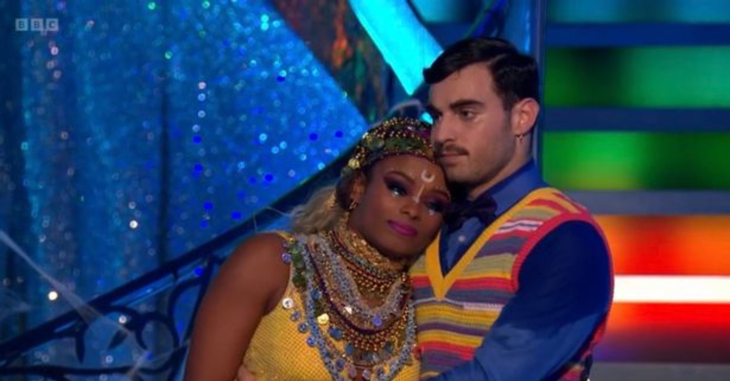 Fleur East hugging Vito on Strictly 