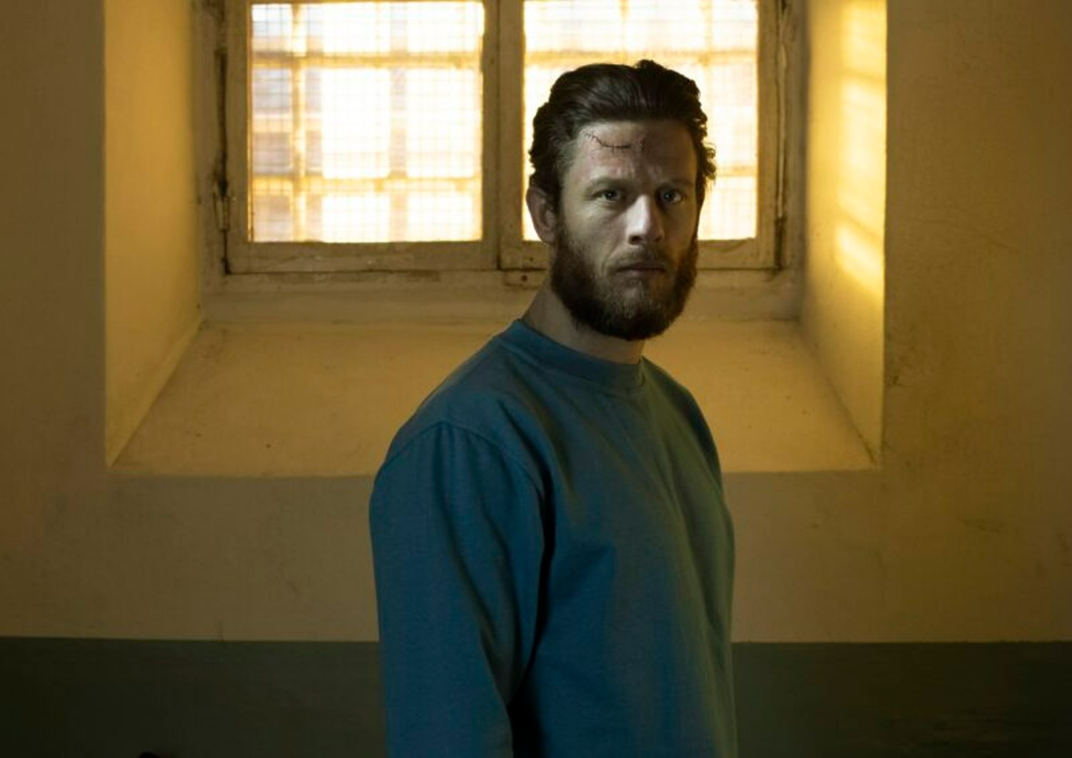 James Norton standing in a prison cell in Happy Valley