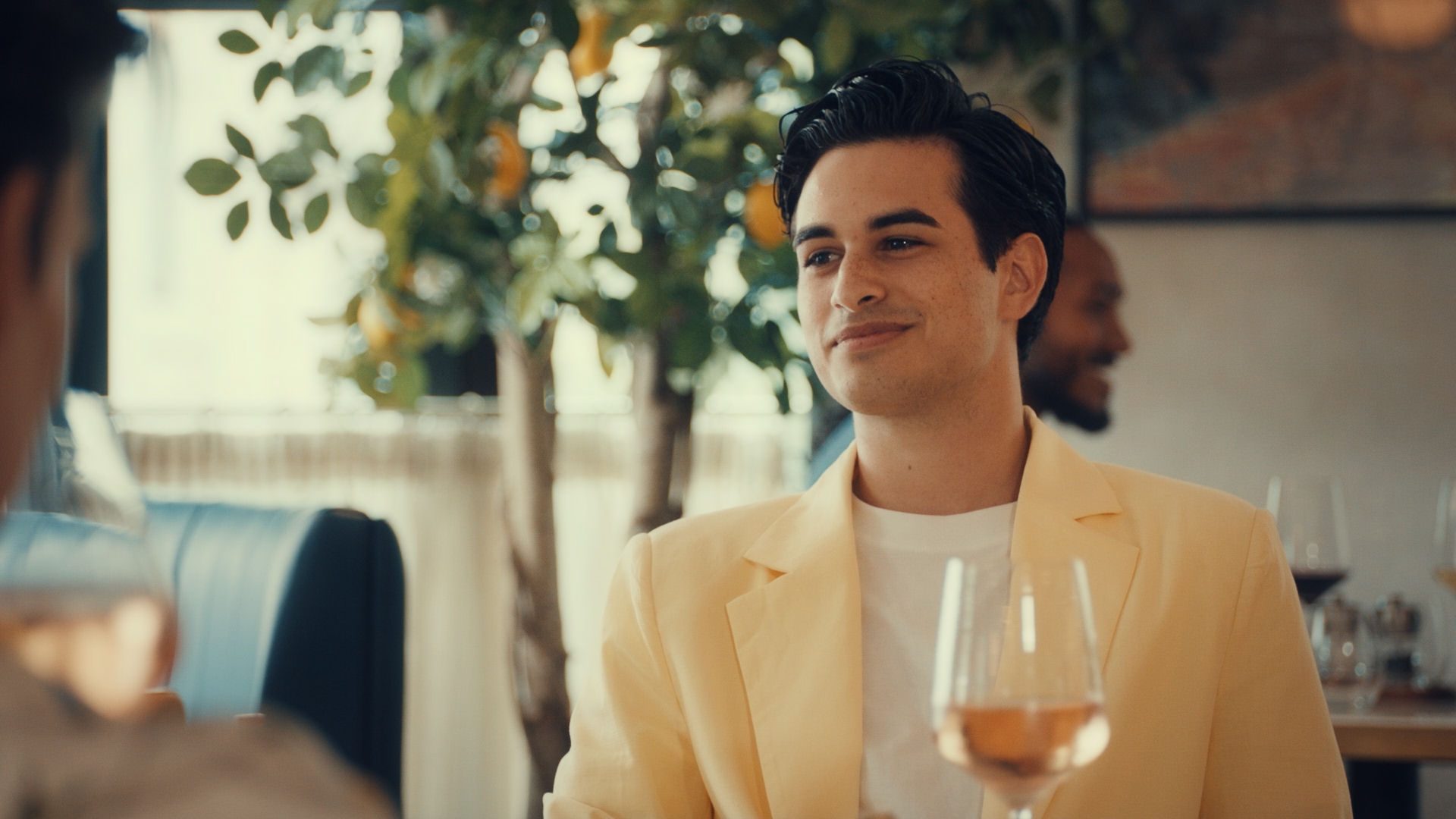 Robbie from Made In Chelsea wearing a yellow blazer