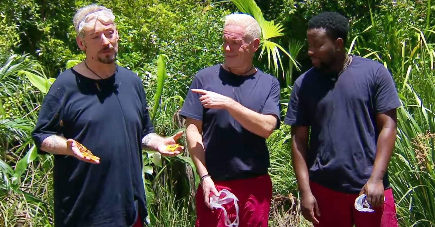 I'm A Celeb contestant Chris Moyles points at Boy George
