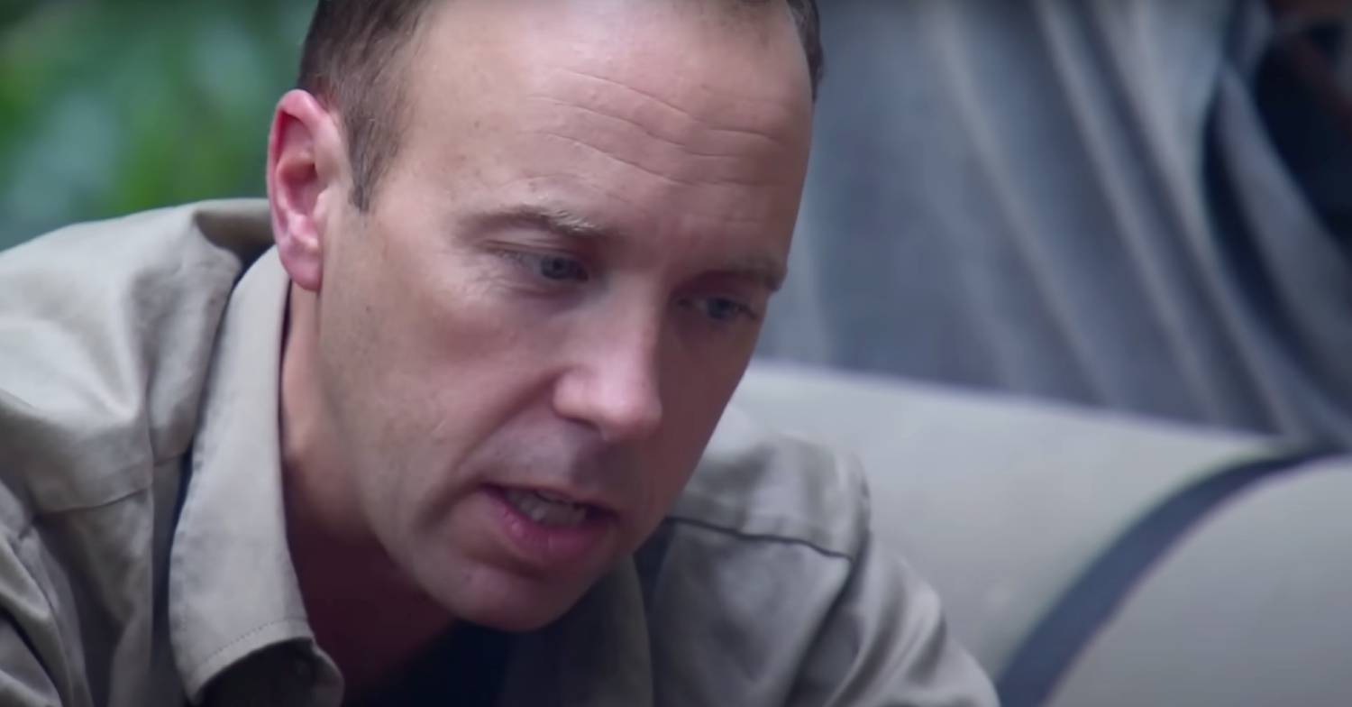 I'm A Celeb contestant Matt Hancock looks down