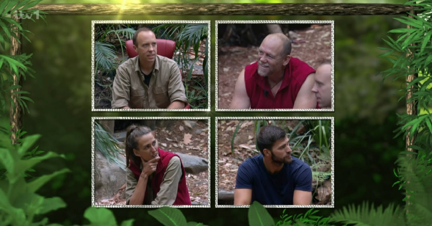 Matt Hancock, Jill Scott, Owen Warner and Mike Tindall on I'm A Celebrity tonight