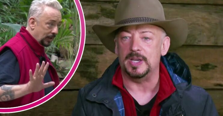 I'm A Celebrity contestant Boy George holds up a hand