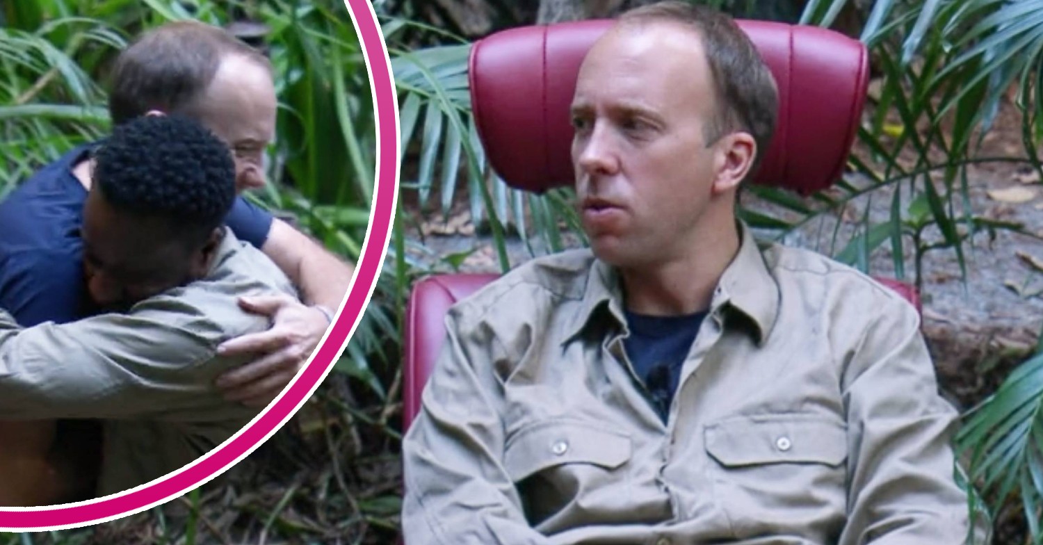 I'm A Celebrity contestant Matt Hancock hugs Babatunde Aleshe