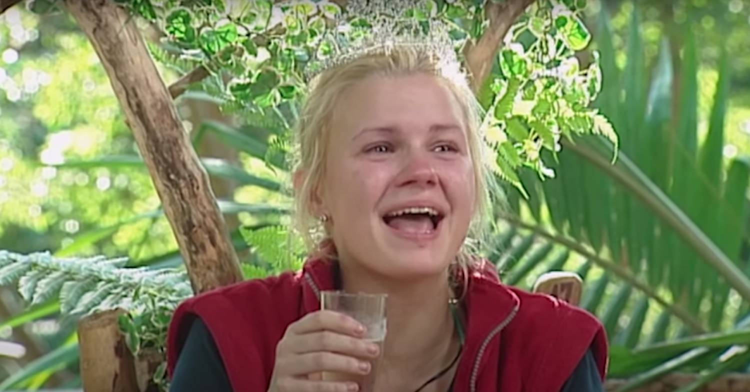 I'm A Celebrity early 2004 winner Kerry Katona celebrates