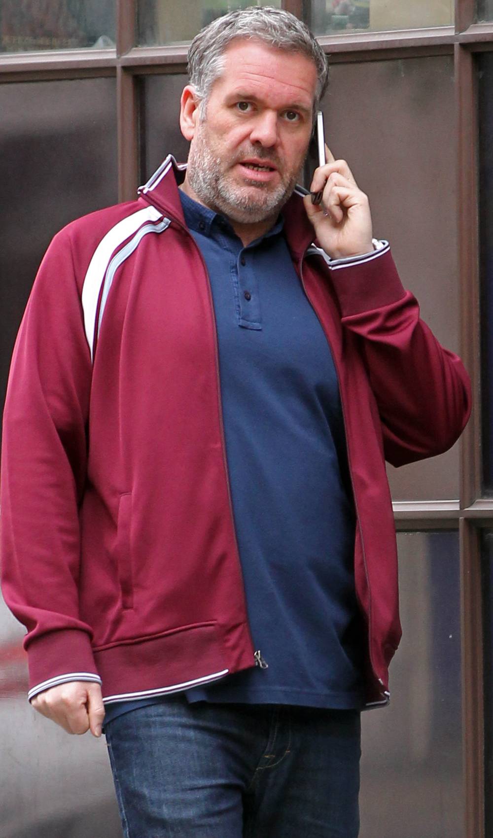 I'm A Celebrity contestant Chris Moyles pictured walking in 2012