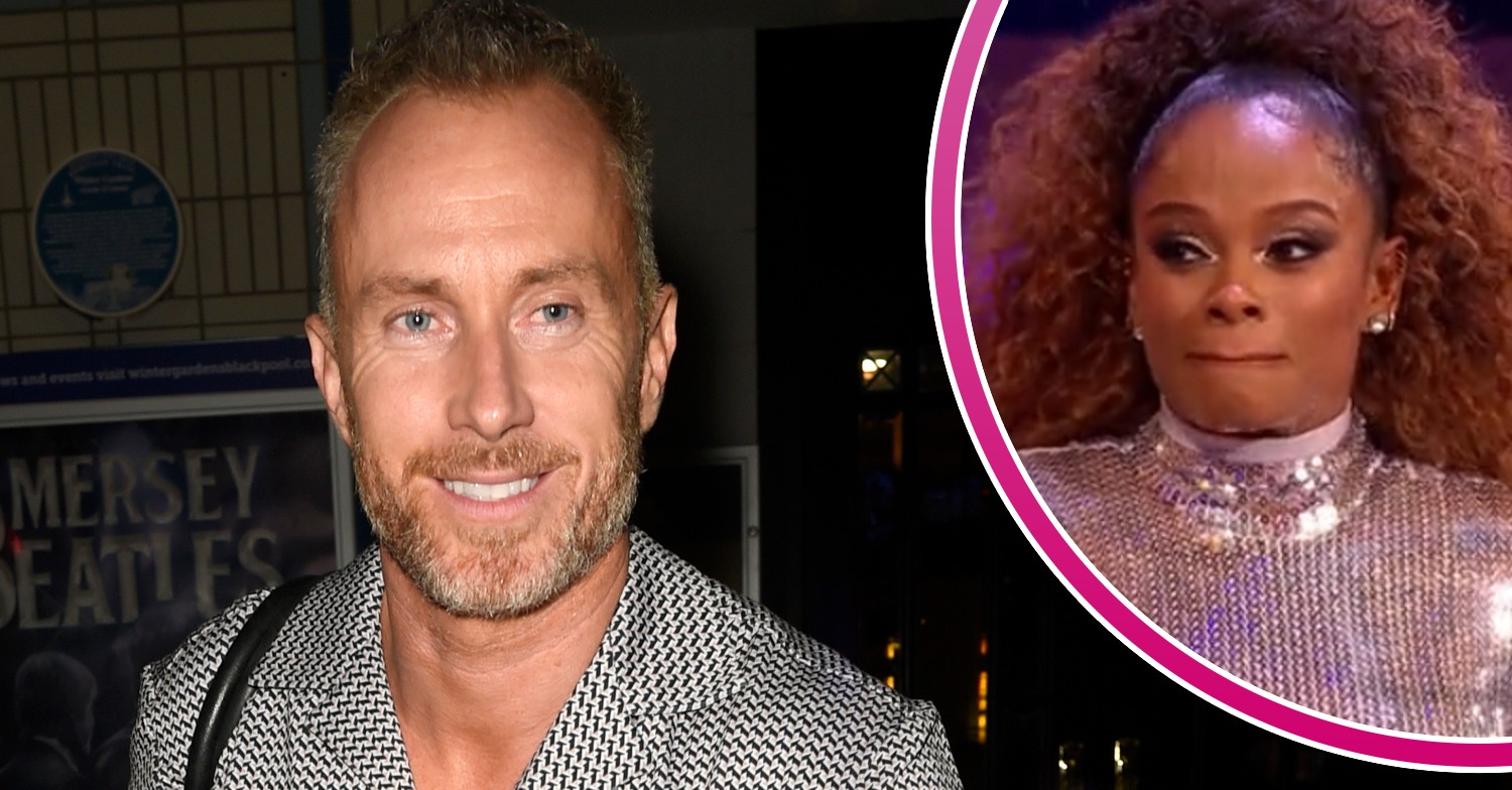 James Jordan smiling and Fleur East on Strictly