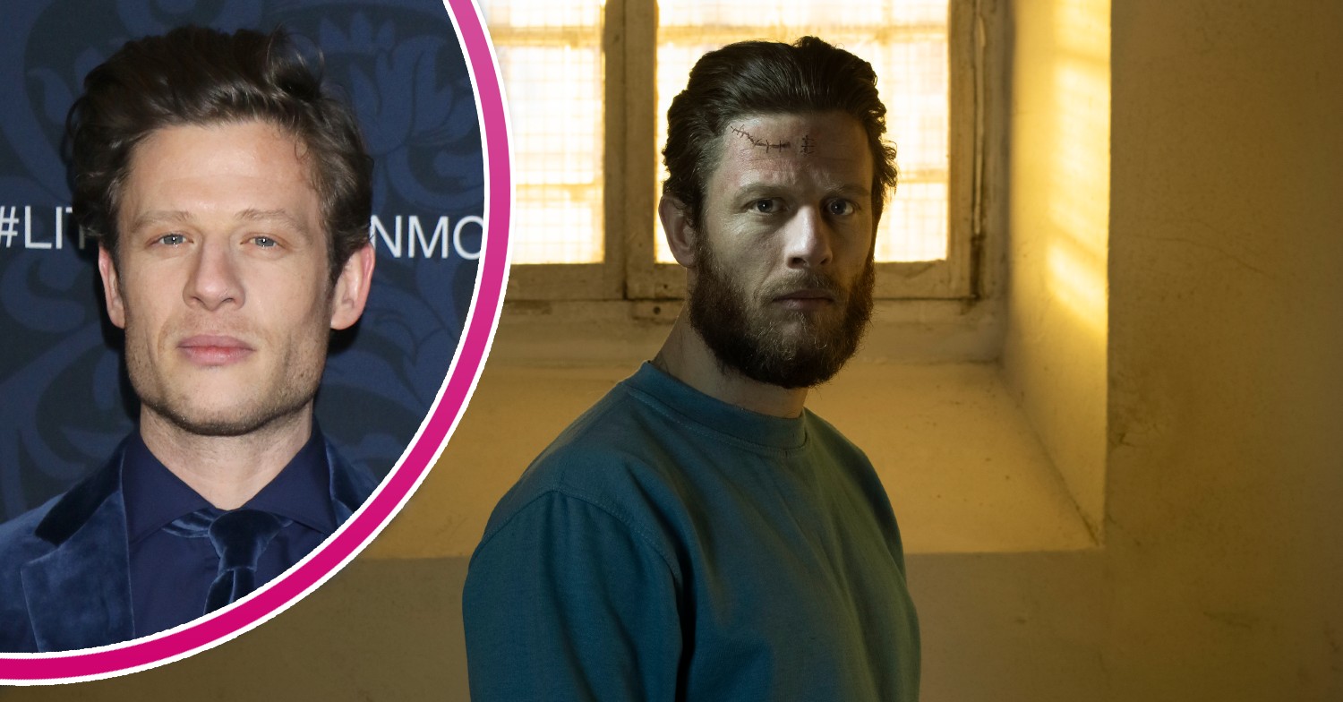 James Norton posing on the red carpet and wearing a beard in Happy Valley