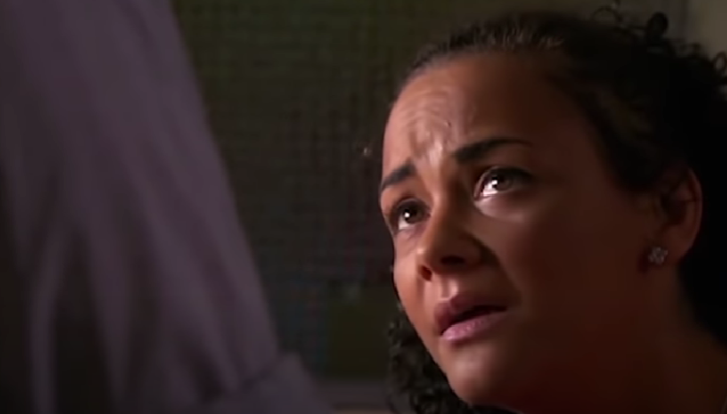 Janeece looking worried in Waterloo Road