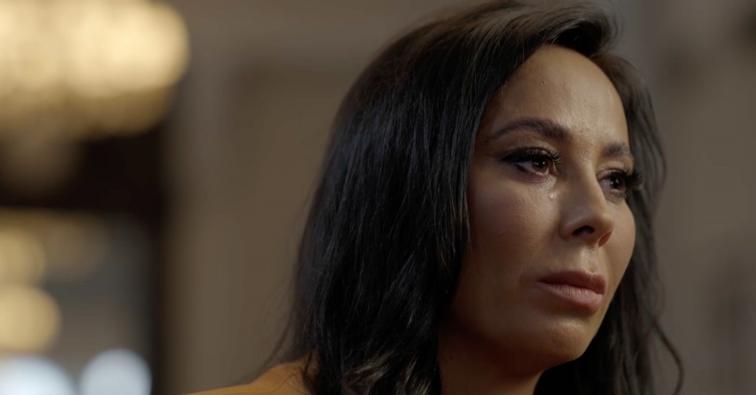Emma crying in The Footballer, His Wife and The Crash on ITV