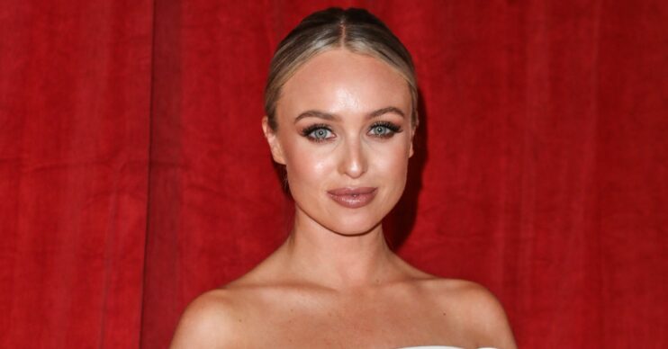 Jorgie Porter smiling on the red carpet at the British Soap Awards 2022