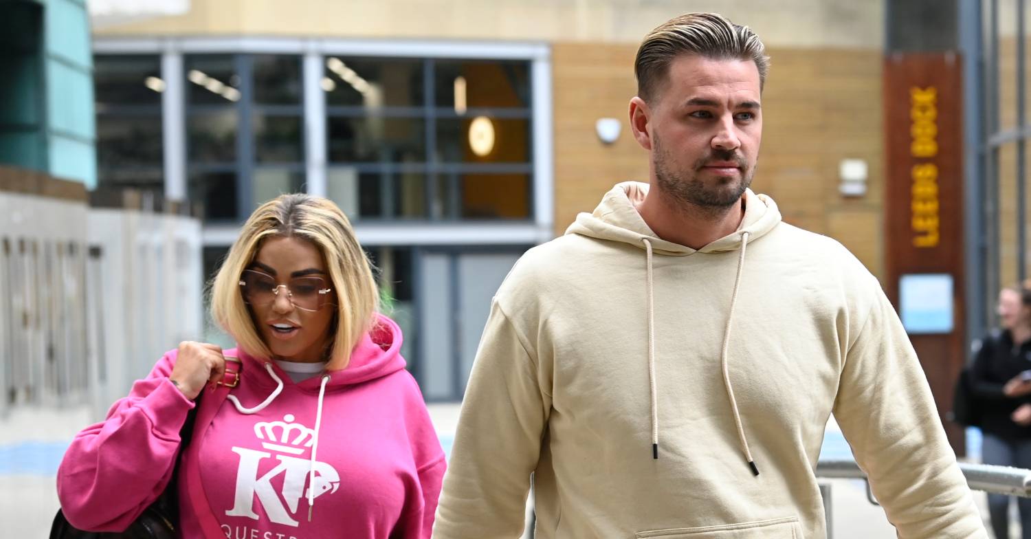 Katie Price walks with Carl Woods
