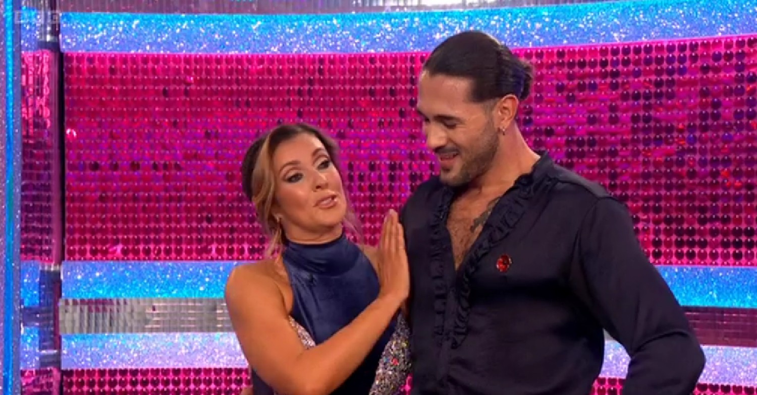 Kym Marsh speaking to Graziano Di Prima on Strictly