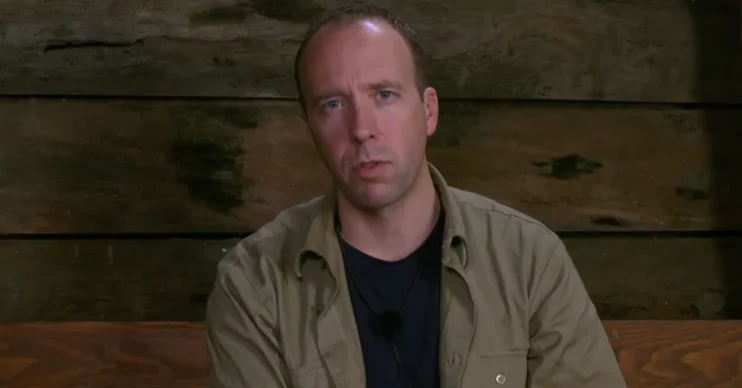 Matt Hancock looking serious on I'm A Celebrity