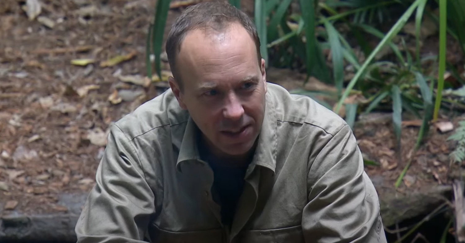 Matt Hancock sitting in jungle on I'm A Celebrity
