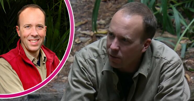 Matt Hancock smiling and sitting in jungle on I'm A Celeb