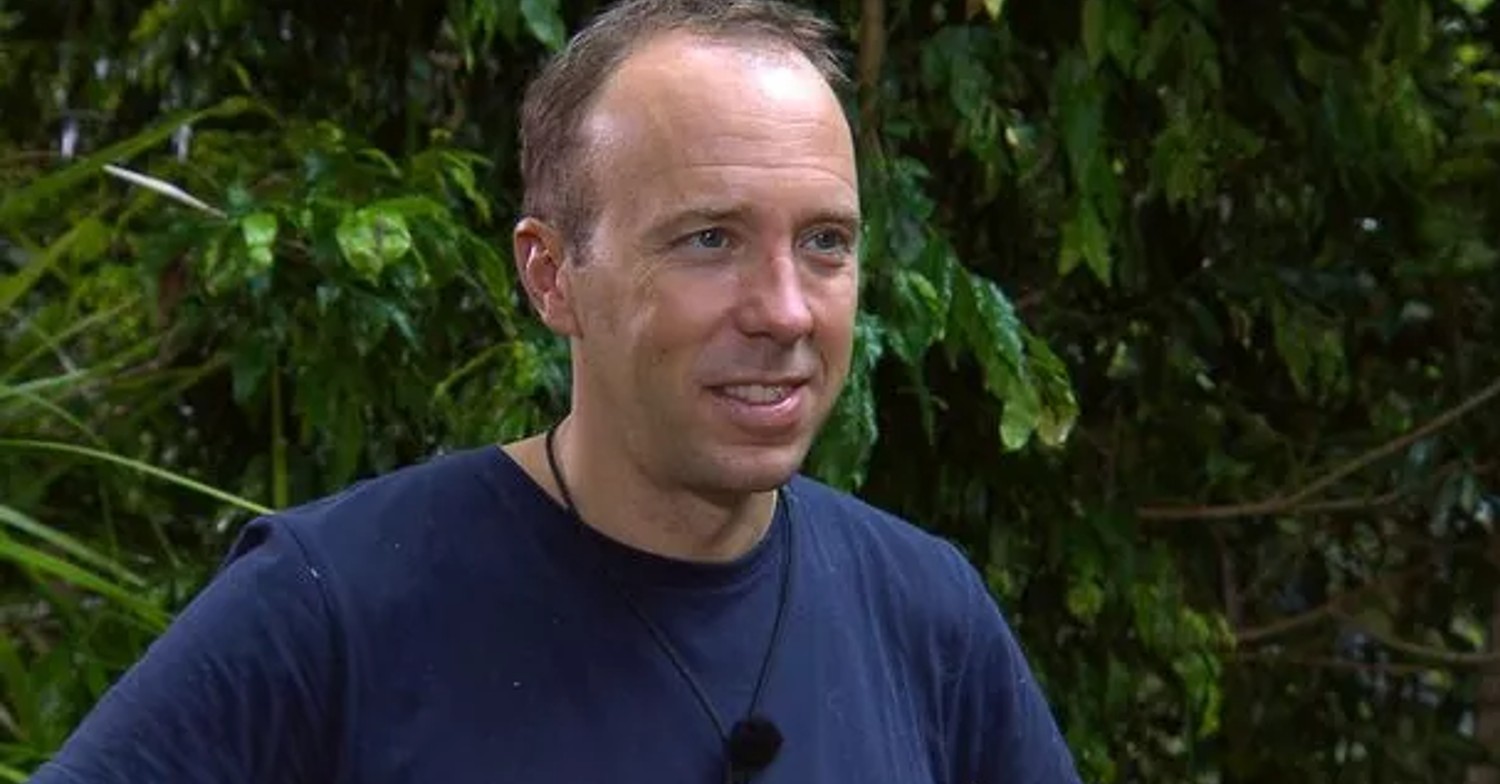Matt Hancock smiling on I'm A Celebrity 2022