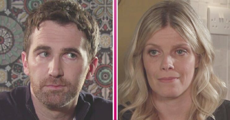 Mike and Esther giving each other odd glances in Coronation Street
