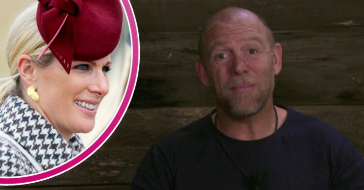 Zara Tindall smiling and Mike Tindall on I'm A Celebrity