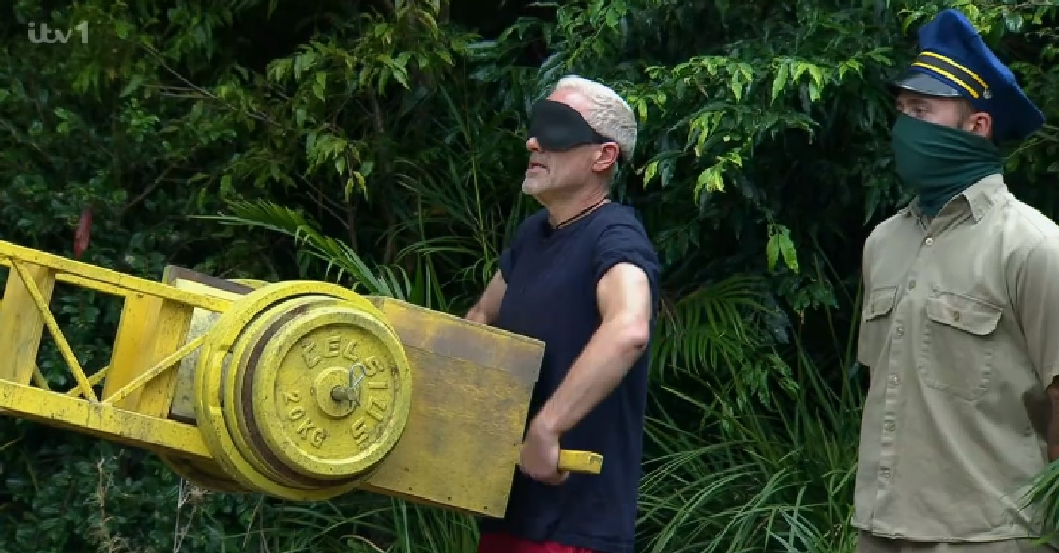 Chris Moyles during I'm A Celebrity trial tonight