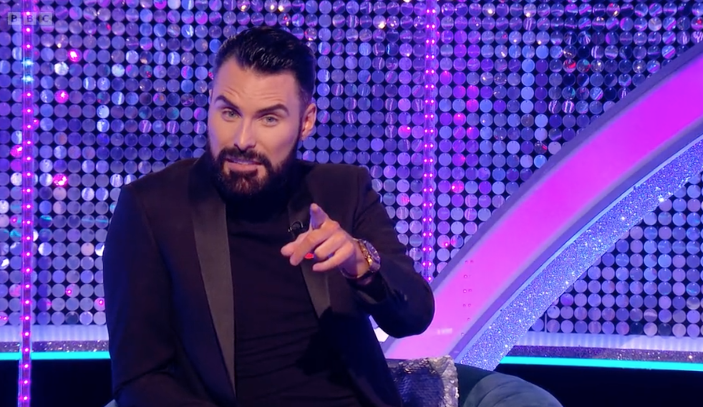 Rylan Clark pointing at the camera
