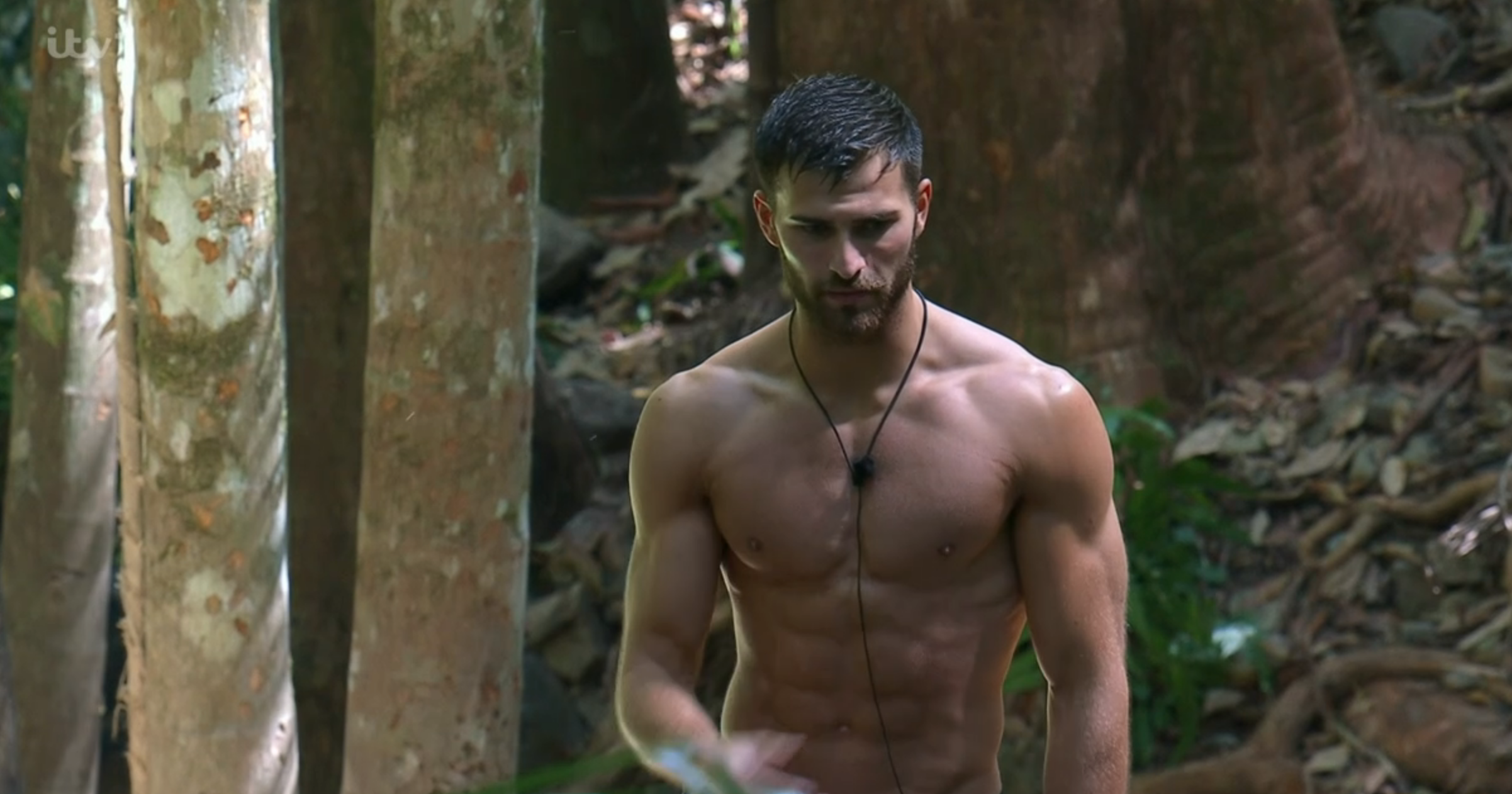 Owen showering on I'm A Celebrity