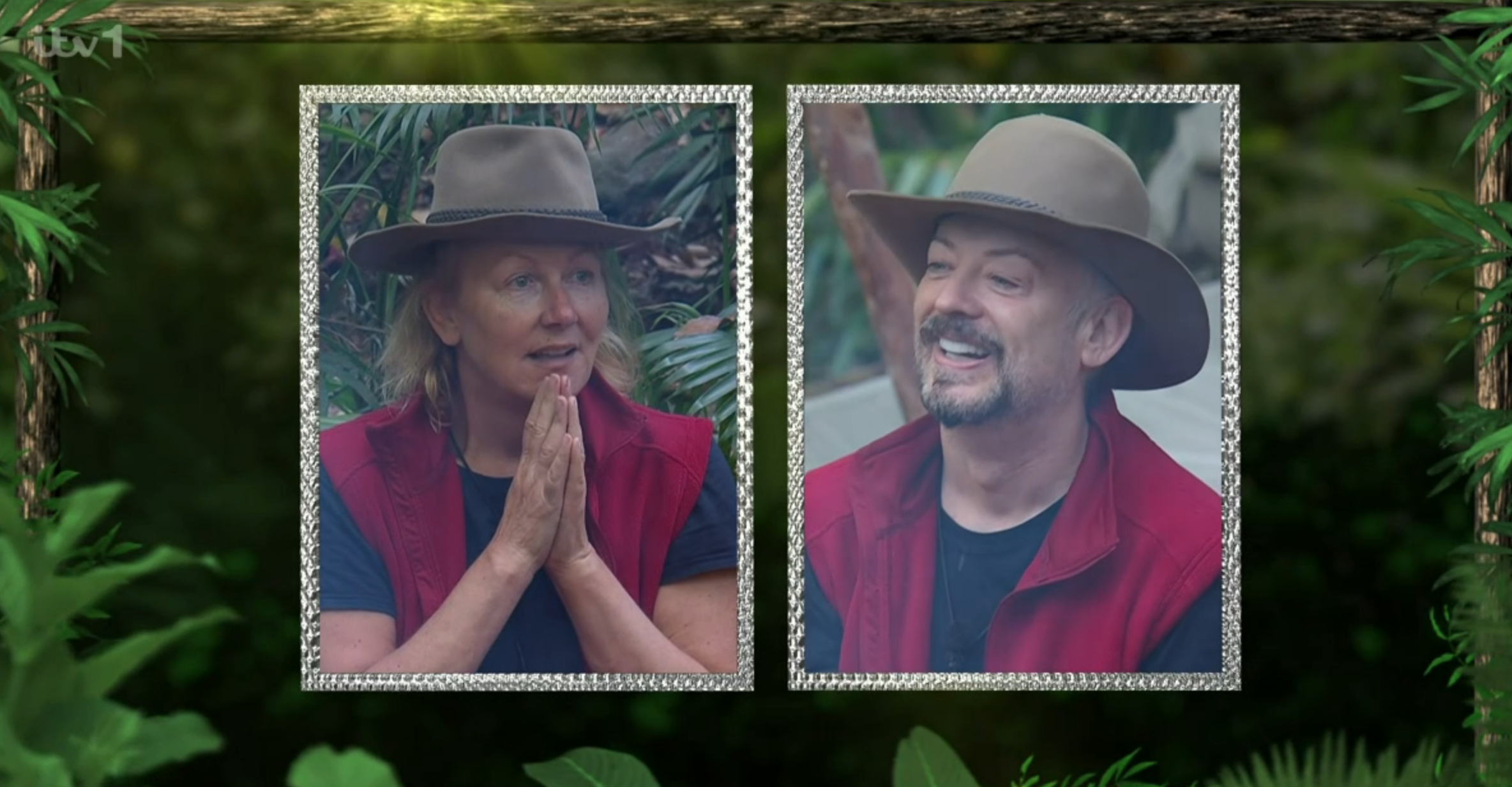 Sue Cleaver and Boy George on I'm A Celebrity tonight